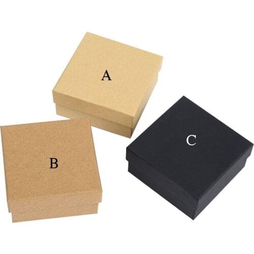 Box For Jewelry Free shipping wholesale 50pcs /lot 7*7*3cm Necklace Pendant Gift Packaging Boxes Ring Earring Display Box