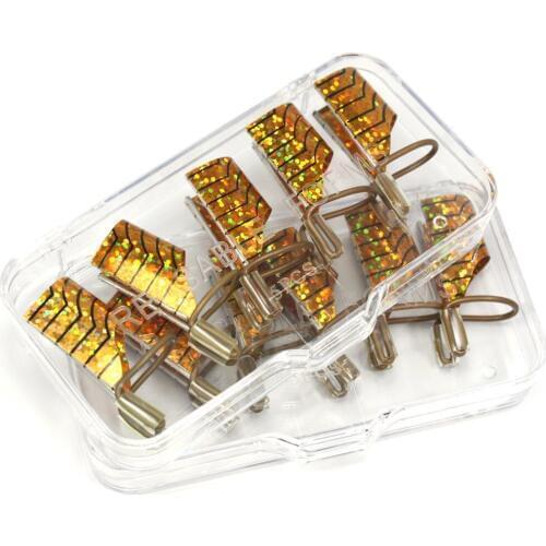 10 PCS REUSABLE FORMS for UV GEL ACRYLIC Nail Art French False TIPS - Gold