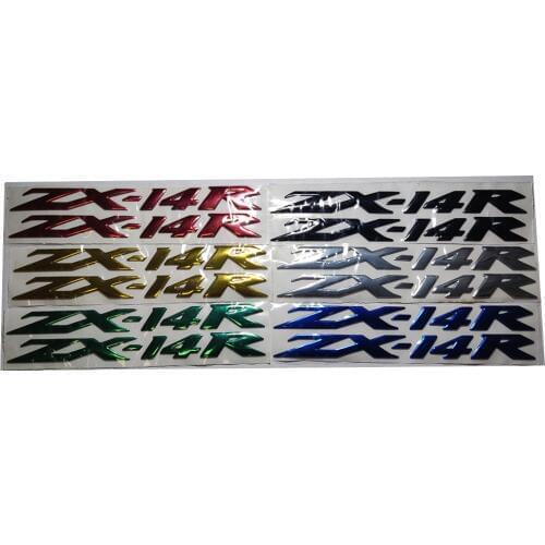 Motorcycle 3D Emblem Badge Decal Tank Wheel ZX14R Sticker Soft Reflective Decal For Kawasaki Ninja ZX14R ZX-14R