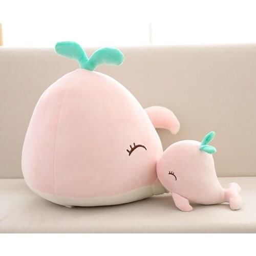 Lovely animal whale soft plush cushion two in one washable stuffed toy gifts for friend soft pillows with blanket