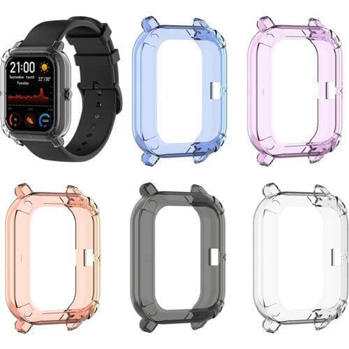 Soft TPU Transparent Protective Cover for Huami Amazfit GTS Smart Watch Wristband Bracelet Housing Shell Case Accessories