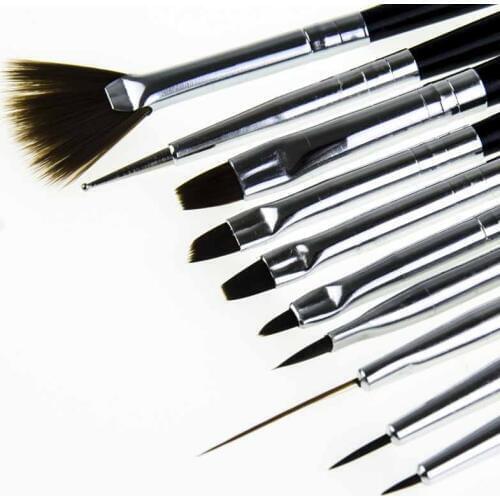 10pcs Nail Manicure Brush Set Gel Nail Polish Painting Dotting Pen Gel Varnishes Tools Kit Manicure Pens