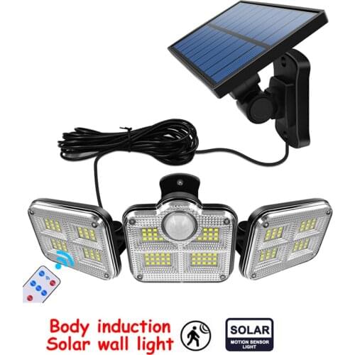 138 led seperable remote Solar Light Outdoor Solar Lamp PIR Motion Sensor Wall Light Waterproof emergency Sunlight Garden Decora