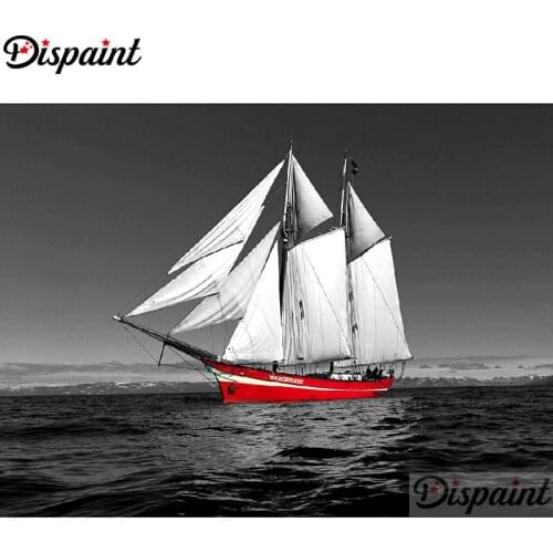 Dispaint Full Square/Round Drill 5D DIY Diamond Painting "Sailing sailing" Embroidery Cross Stitch 3D Home Decor A11668