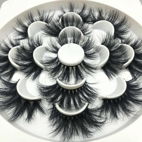 Mikiwi 25mm Long 7 Pairs 3D mink lashes extra length mink eyelashes Big dramatic volumn eyelashes strip thick false eyelash