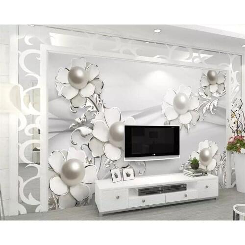 Beibehang wallpaper fashion three-dimensional jewelry flower TV background walls living room bedroom decoration 3d wallpaper