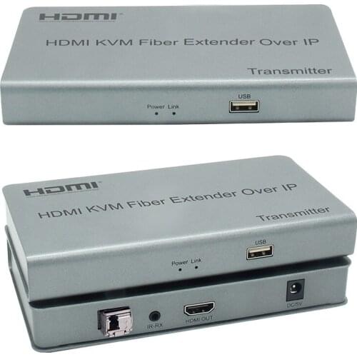 20KM HDMI KVM Fiber Extender over IP LC SC Fiber cable USB 2.0 KVM Sharing keyboard mouse Switch For PS4 Monitor
