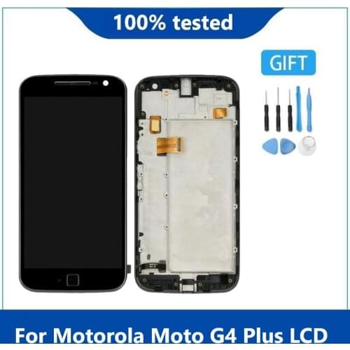 Original For Motorola Moto G4 Plus LCD Display Replacement Touch Digitizer Frame XT1644 XT1642 for Moto g4 plus LCD With frame