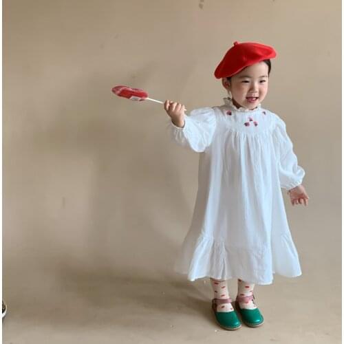 2021 Autumn New Arrival Girls Long Sleeve Dress Kids Korean Design Dresses Children Clothes
