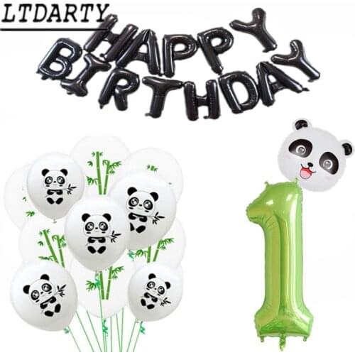 Panda balloon aluminum foil balloon 40 inch green digital balloon 1 2 3 years birthday party decoration kids toy balloon Globs