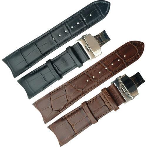 Handmade Genuine Leather Watch Band for Tissot T035 PRC200 T055 T097 Watchband Butterfly Buckle Strap Wrist Bracelet