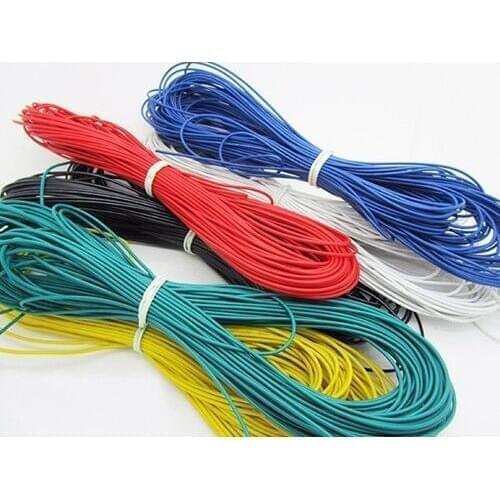 50meter Red+50meter Black Silicon Wire 22AWG Heatproof Soft Silicone Silica Gel Wire Cable