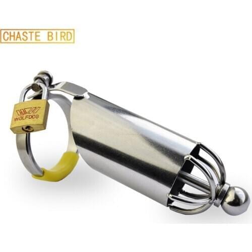 Penis Captivity Stainless Steel Male Chastity Device with Catheter,Cock Cage,Virginity Lock,Penis Ring,Penis Lock,Cock Ring A002