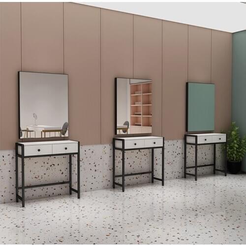 Hairdressing mirror net red tide barber shop mirror desk hair salon special single and double-sided with lamp mirror desk light