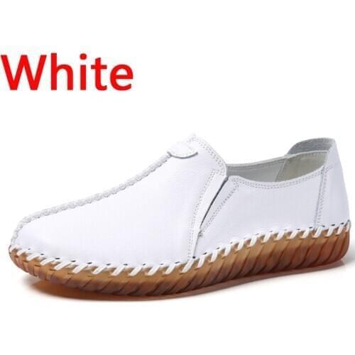 2020 Four Seasons Womens shoe new single shoe leather PU inner with mothers shoe casual soft sole soft leather antiskid shoekg