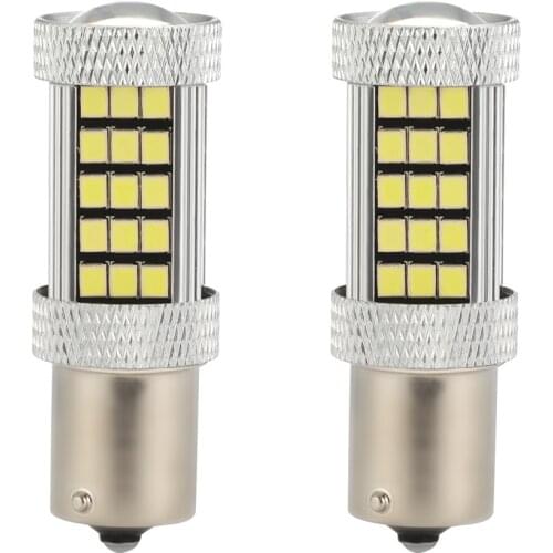 2pcs Canbus LED P21W 1156 BA15S reversing light daytime running lights fog lamp bulbs for VW Golf Audi replacement