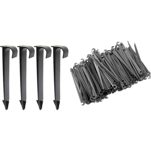 200Pcs Irrigation Drip Support Stakes 1/4 Inch Tubing Hose with 50Pcs 16mm Garden Hose Bracket Irrigation PVC Pipe