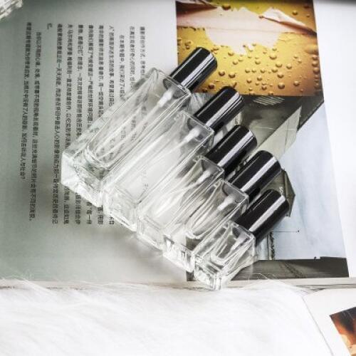 5ml 10ml 20ml 30ml Transparent Thin Glass Spray Bottle Sample Glass Vials Portable Mini Perfume Atomizer Gold Silver black Cap