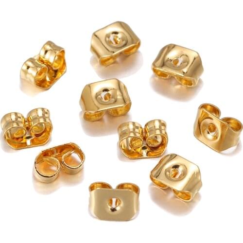 50pcs 5mm Stainless Steel Earring Back Plug Earring Settings Base Ear Stud Back Earring Stopper For DIY Jewelry Making Supplies
