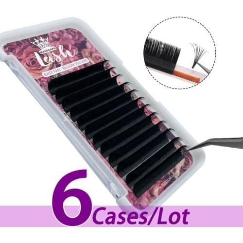 6pcs/lot Wholesale easy fan eyelash extension 0.05/0.07 volume eyelash tray easy fan private logo easy fan mink lash extension