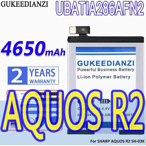 GUKEEDIANZI High Capacity Battery UBATIA286AFN2 4650mAh For SHARP AQUOS R2 SH-03K Bateria