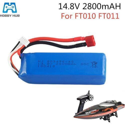 Hobby hub High Power 14.8V 2800mAh 4S Lipo Battery for Feilun FT010 FT011 T/XT60 Plug 30c for RC boat RC Helicopter Quadcopter