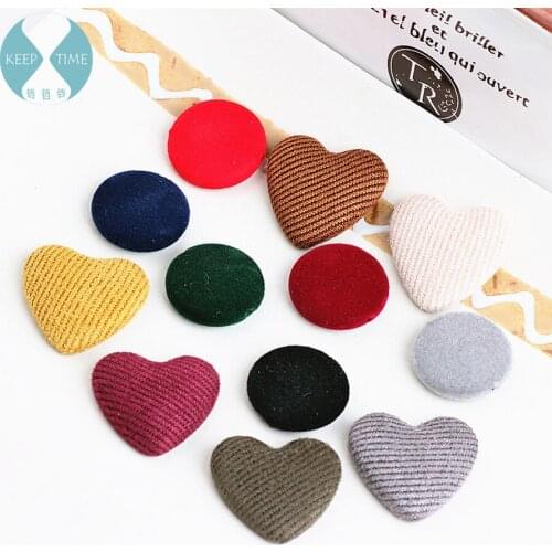 DIY accessories Flocking piercing wafer corduroy love deduction earrings material pendant