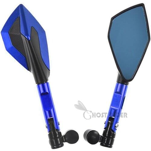For YAMAHA XJ6 DIVERSION XJ6 600 900 XJ600 CNC Aluminum Motorcycle Handlebar Rear View Mirrors Blue Anti-glare Mirror