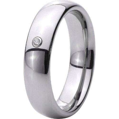 Anel masculino Handmade Custom-Tailor high Polished men CZ stone titanium ring one stone