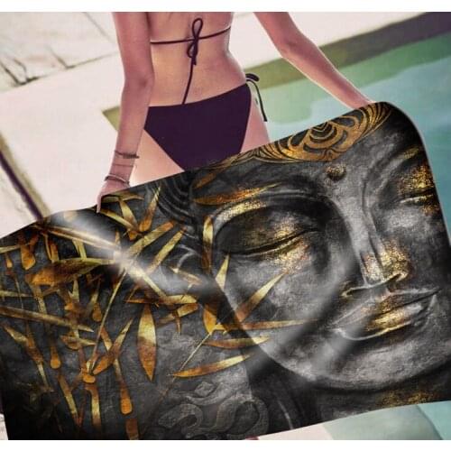 Free shipping Gift Retro Oriental Buddha Buddhism Lotus Flower Print Yoga Yogi Spa Swim Bath Beach Towel Blanket Throw