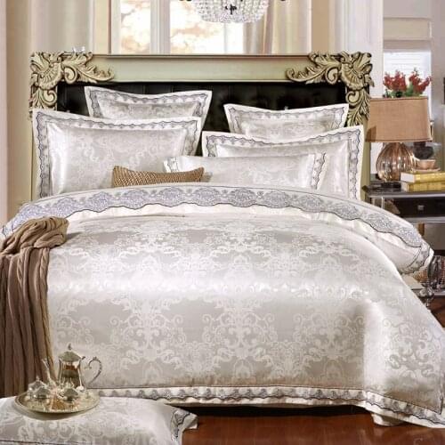 European style wedding in autumn and winter of four sets of thick cotton satin jacquard cotton bed size 1.8m