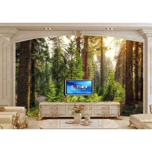 USA National Park Trunk tree Fir Nature photo wallpaper,living room TV background sofa wall bedroom kitchen restaurant mural