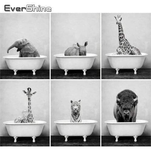 EverShine Diamond Mosaic Animals Cross Stitch 5D Diamond Painting Full Square Giraffe Picture Rhinestones Handmade Home Decor