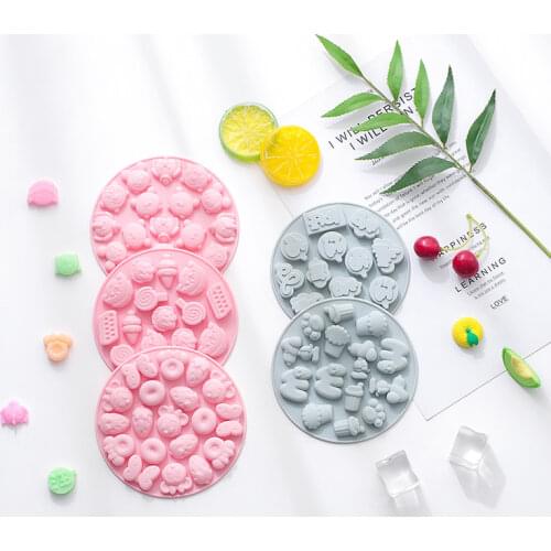 Creative DIY Fudge Chocolate Mold Cartoon Mini Round Silicone Chocolate Ice Tray Mold Biscuit Baking Tool Cake Decoration Tool