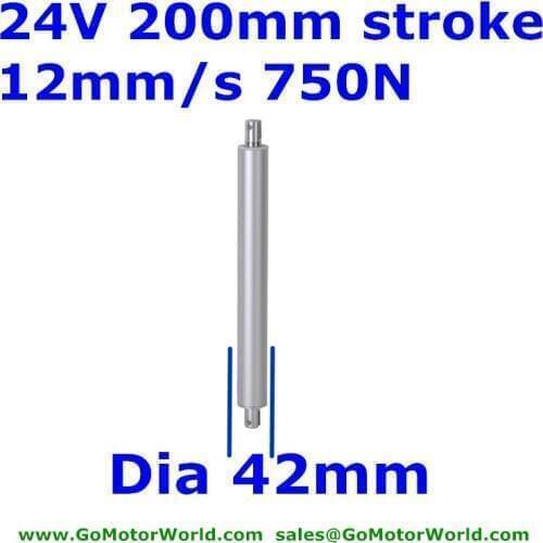 24V 12mm/s speed 200mm stroke 750N load DC tubular linear motor in line DC linear actuator LA17 type hot sell