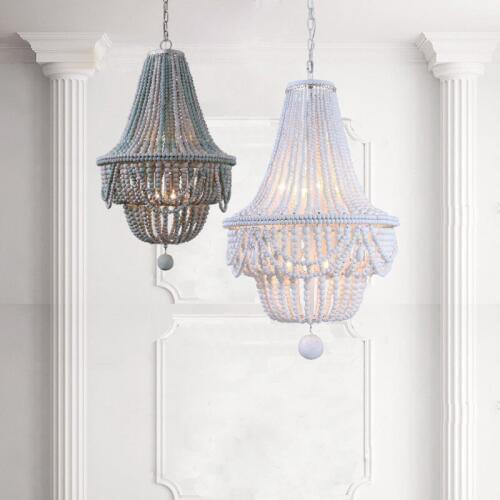 American country living room chandelier bedroom childrens princess room duplex restaurant double layer wood beads chandeliers
