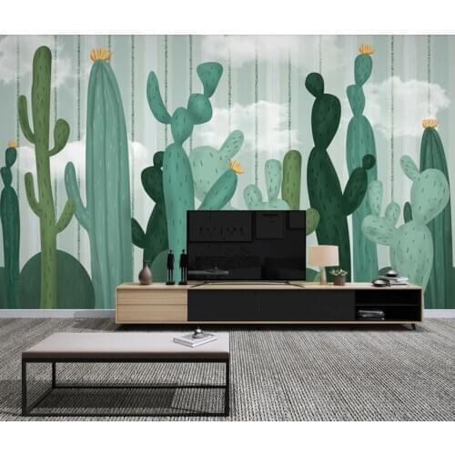 Cacti Flower Wallpaper Mural Bedroom Contact Paper Murals 3d Photo Wallpapers Nature Plant Cactus Wall Murals Wallpaper Roll
