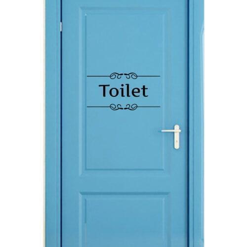 Toilet Wall Sticker Bathroom Decor Toilet Door Vinyl Decal Transfer Vintage Decoration Wall Art Home Decor Sticker