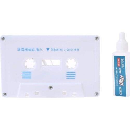 -Audio Cassette Tape Head Cleaner & Demagnetizer for Car, Home and Portable Cassette Players, Wet Type
