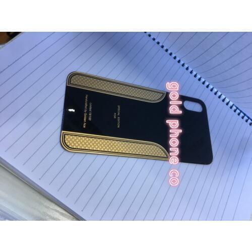 Original For Phone x Battery Cover Door Back Glass Replacement back glass 24ct gold with Adhesive Sticker