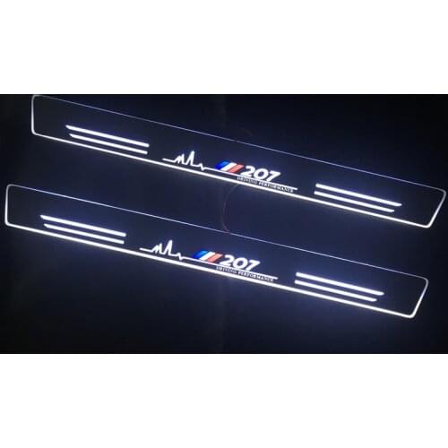 Welcome Pedal Lights For Peugeot 207 2009 2010 2011 2012-2013 Pedal car Door Sill Pathway Lamps led thresholds scuff plates AUTO