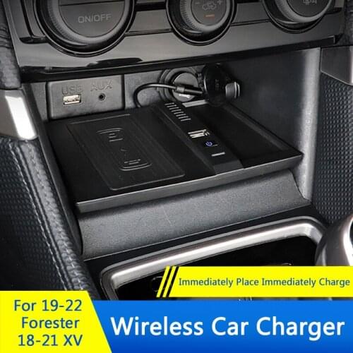 QHCP Car QI Wireless Charging Phone Charger Charging Onboard Charging Phone Holder Plate For Subaru Forester 2019-2021 Accessory