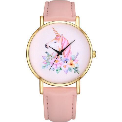 Relogio Feminino 2019 New Relojes Cartoon Children Watch Unicorn Design Watches Fashion Kids Cute Leather Quartz Watch Girl