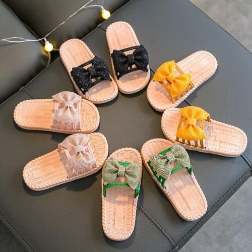 Children Girls Slippers Home Cute Bow Princess Shoes Children Sandals Summer Flip Flops Beach Slippers