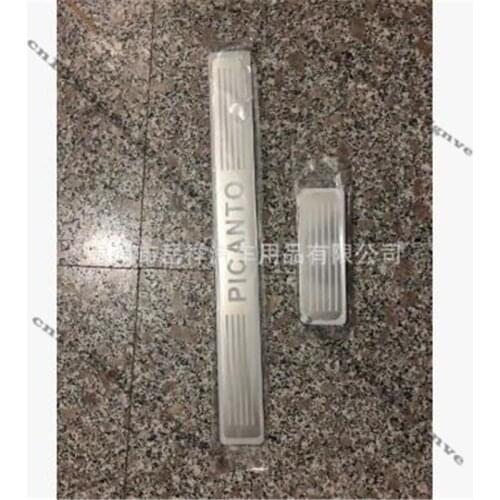 Car styling Stainless steel scuff plate door sill strip welcome pedal for KIA PICANTO 2011-2015, 4 Uds accessories
