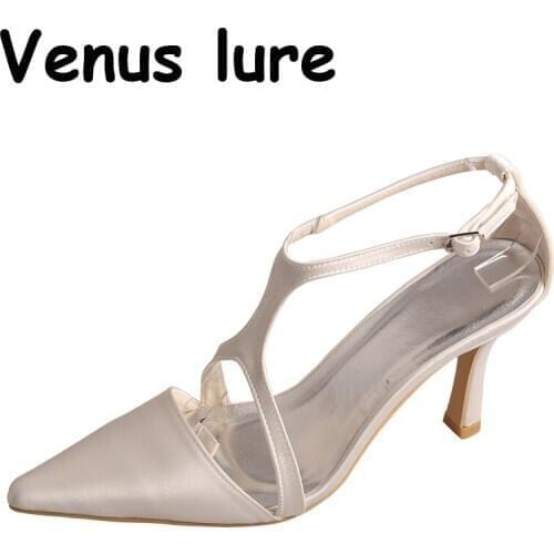 Wedopus Gladiator Pointed Toe Heels for Wedding Ivory Women Shoes in Summer
