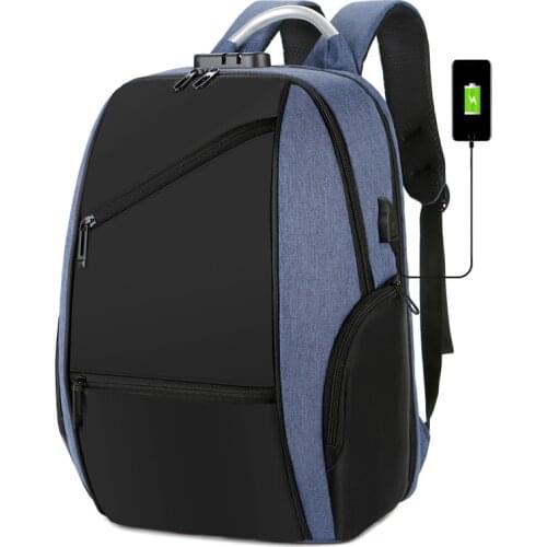 Large Capacity Men Backpack Anti Theft Code Lock Oxford Black Casual Male Bagpack