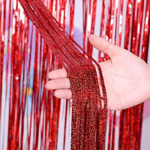 Background Wall Decoration Laser Rain Curtains Backdrop Curtains Glitter Gold Tinsel Fringe Foil Curtain Wedding Birthday Decor