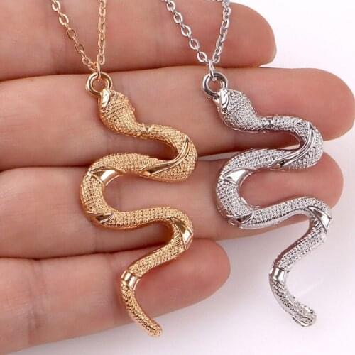 Punk Snake Pendant Sweater Chain Necklace Women Jewelry 2021