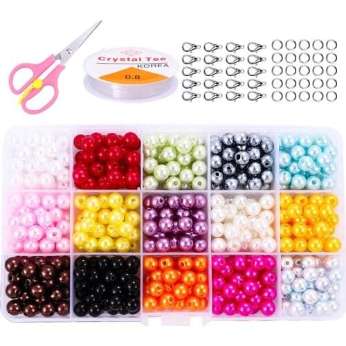 1BOX 4 6 8 10mm Acrylic Round Imitation Pearls Beads Loose Spacer Beads DIY Jewelry Making Necklace Bracelet